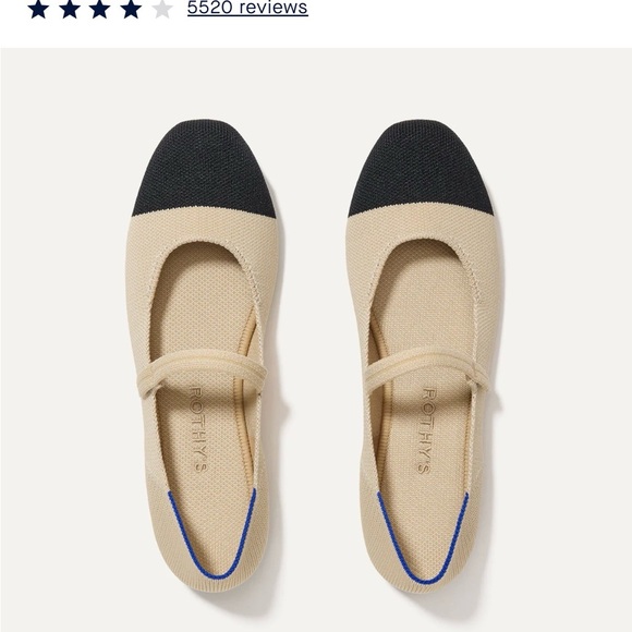 Rothy's NEW Cream and Black “The Square Mary Jane” Flats Size 9 - Picture 14 of 14